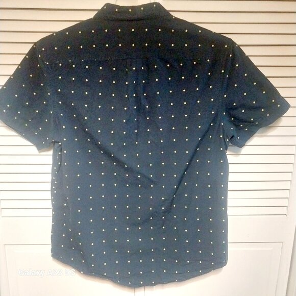 Original Penguin Mens Navy Polka Dot Button-Down Shirt L/G 100% Cotton Short Sle - Picture 4 of 7